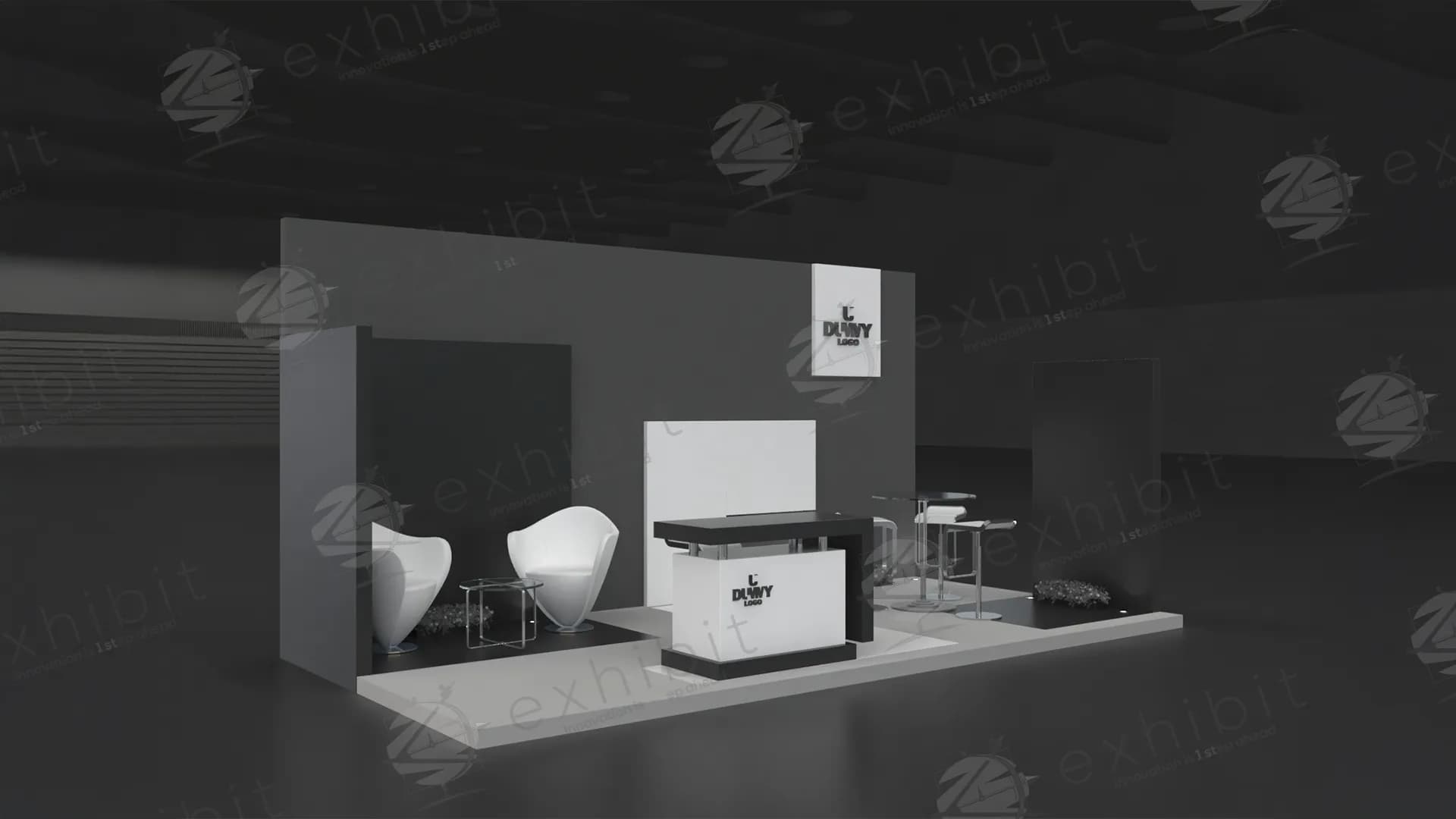 Minimal Form Straight Semi-Island 3x6 Booth