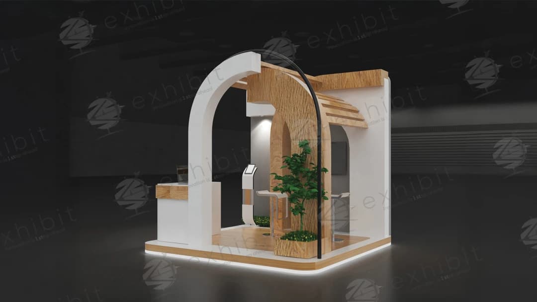 Gilded Arches Curved Semi-Island 3x3 Booth