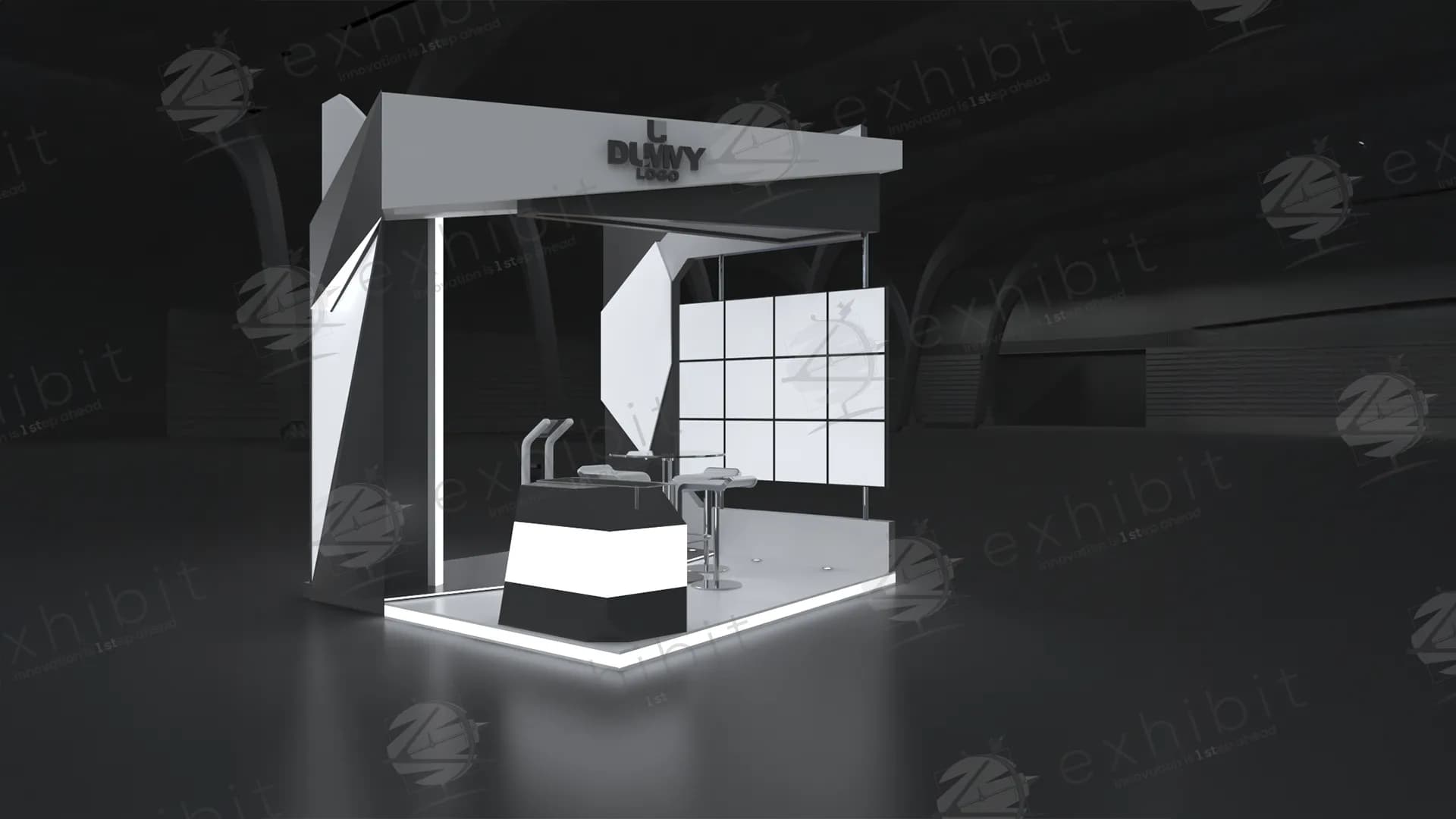 Shade Curved Semi-Island 3x3 Booth