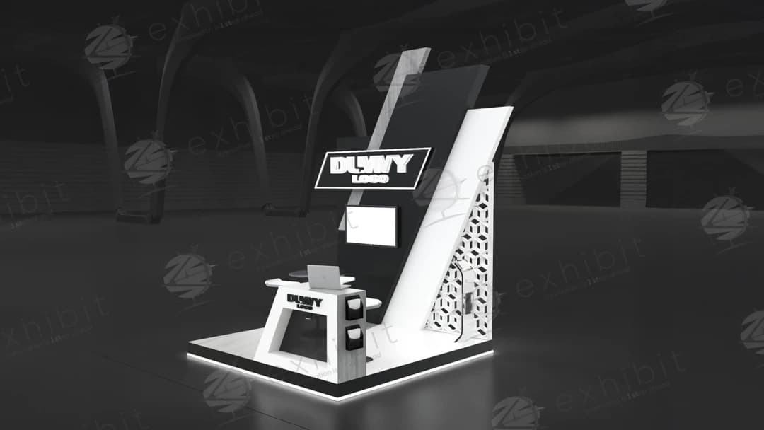 Delta Frame Straight Semi-Island 3x3 Booth