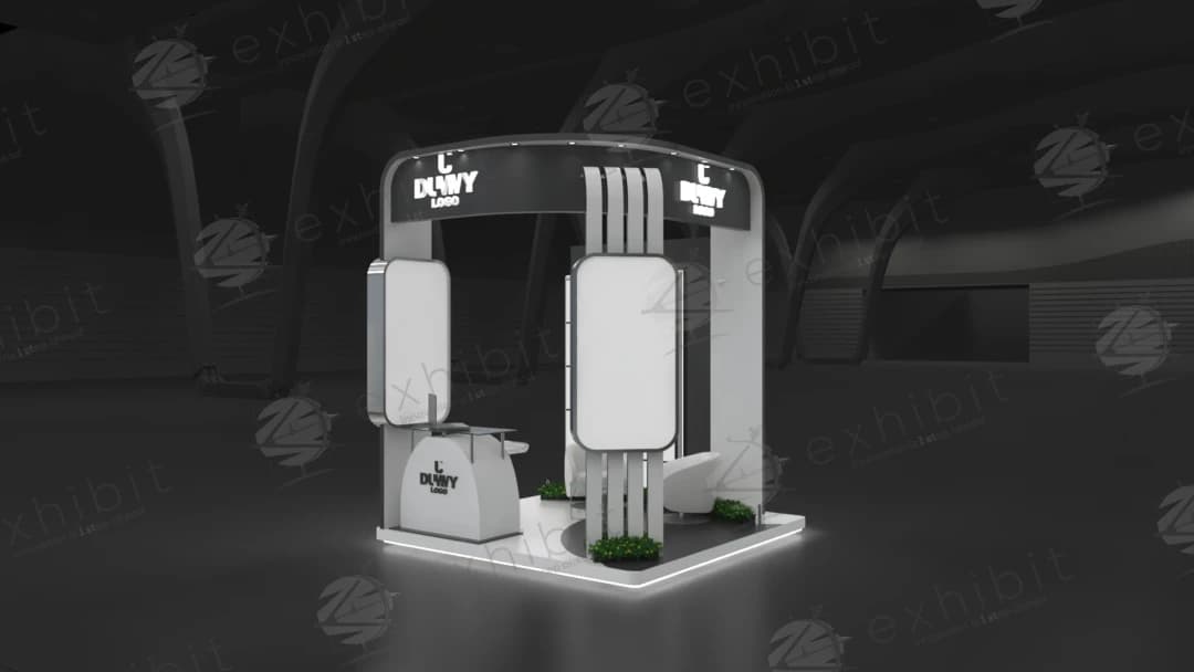 Fluid Arch Curved Semi-Island 3x3 Booth