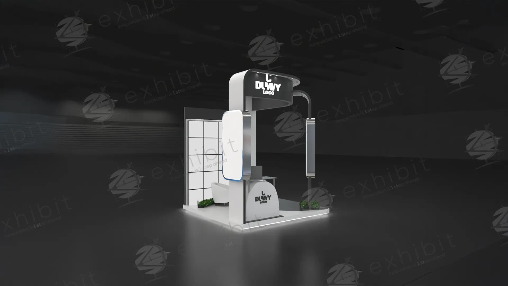 Fluid Arch Curved Semi-Island 3X3 Booth