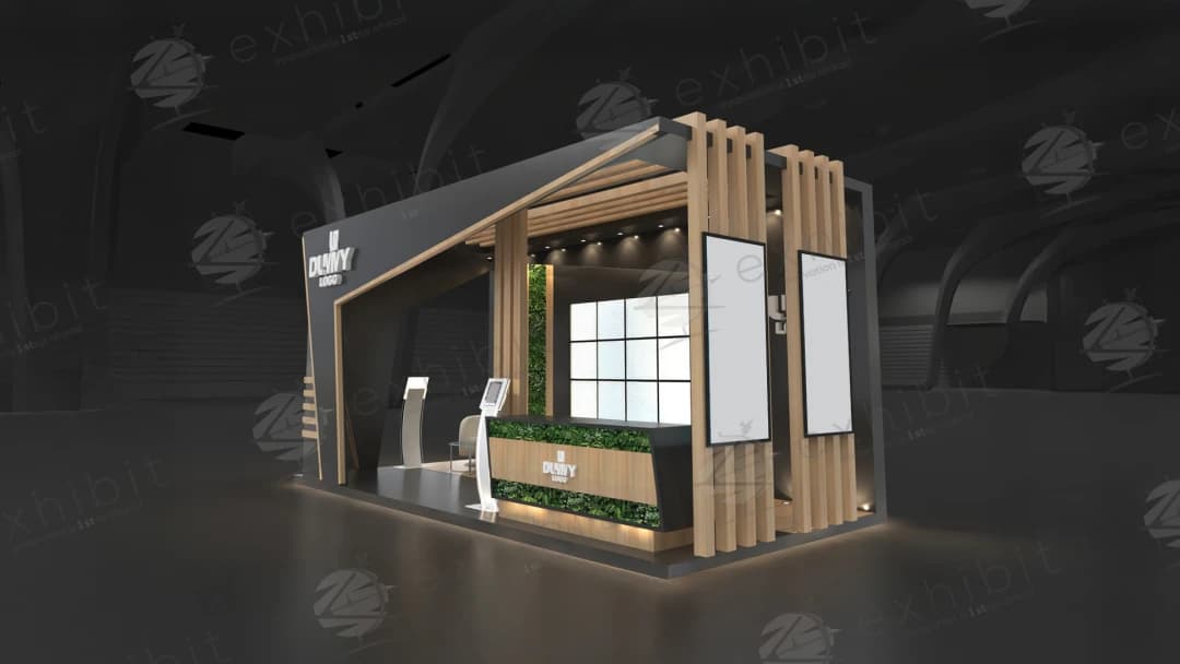 Timber Arc Straight Semi-Island 3x6 Booth