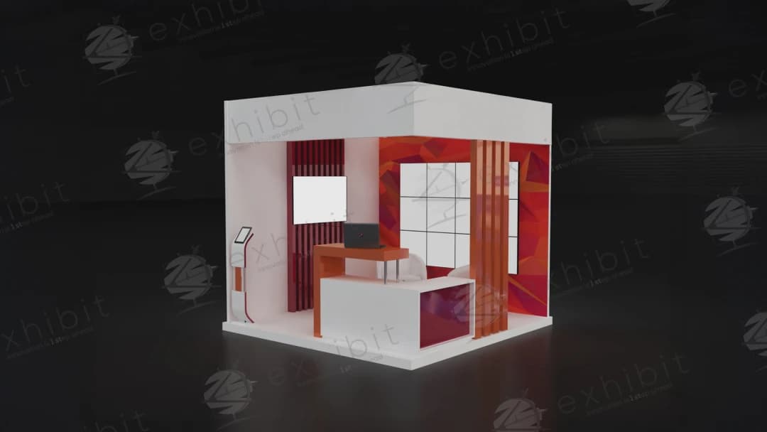 Ruby Vertex Straight Semi-Island 3x3 Booth