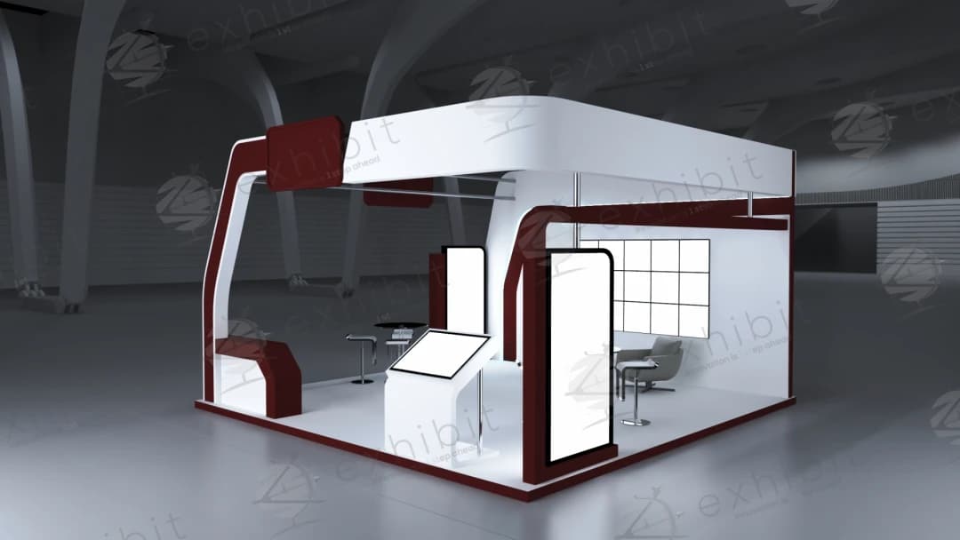 Banded Fascia Straight Semi-Island 6x6 Booth
