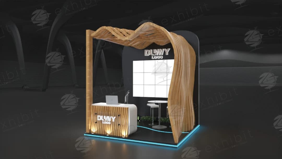Willow Wave Curved Semi-Island 3x3 Booth