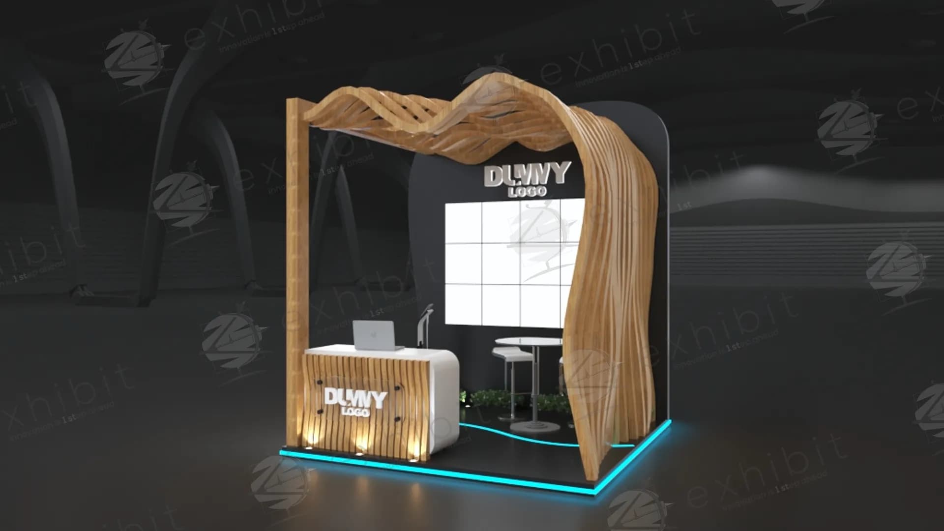 Willow Curved Semi-Island 3x3 Booth