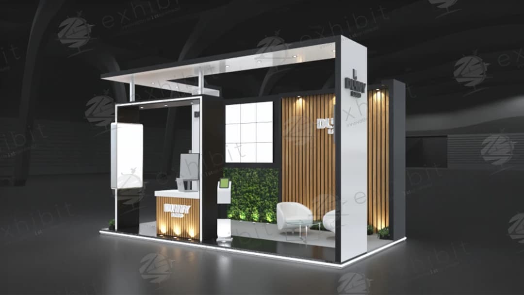 Timber Frame Straight Semi-Island 3x6 Booth