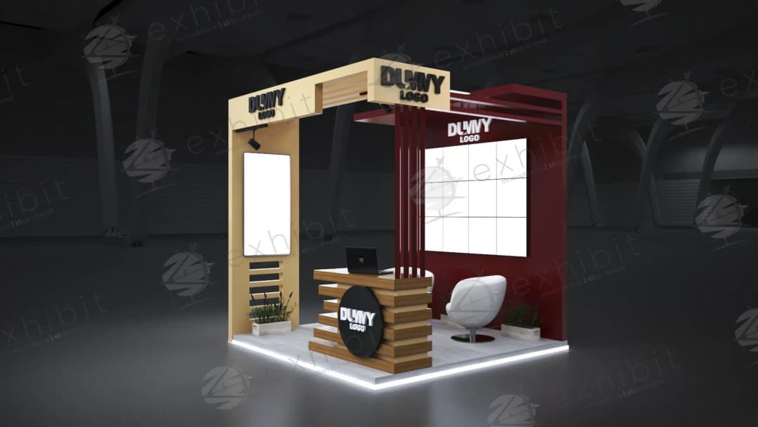 Alabaster Bay Straight Semi-Island 3x3 Booth