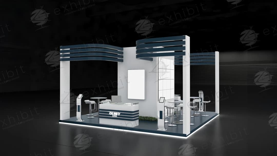 Alpine Ribbon Straight Semi-Island 6x6 Booth