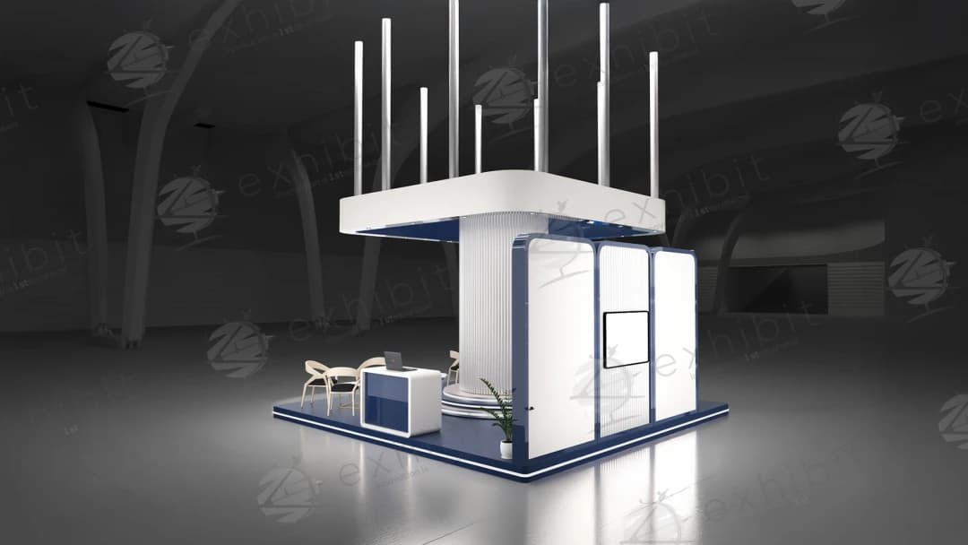 Cobalt Rotunda Curved Semi-Island 6x6 Booth