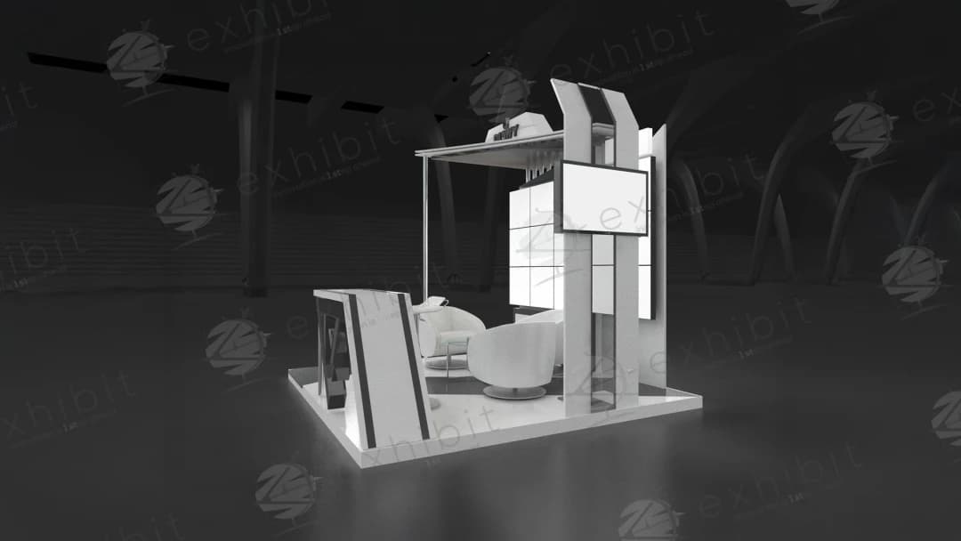 Obsidian Monolith Straight Semi-Island 3x3 Booth