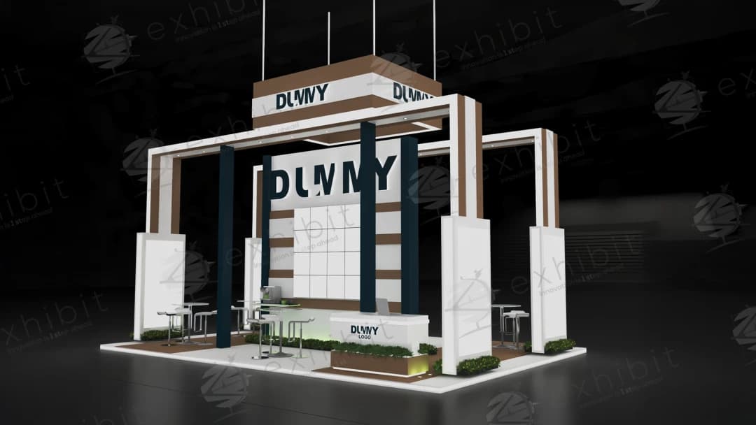 Earthy Columns Straight Island 6x9 Booth