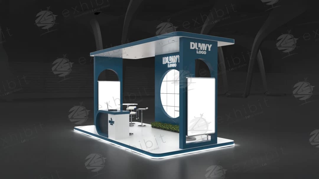 Marine Portal Curved Semi-Island 3x6 Booth