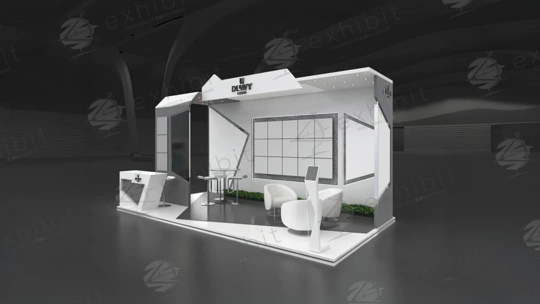Sculpted Frame Straight Semi-Island 3x6 Booth