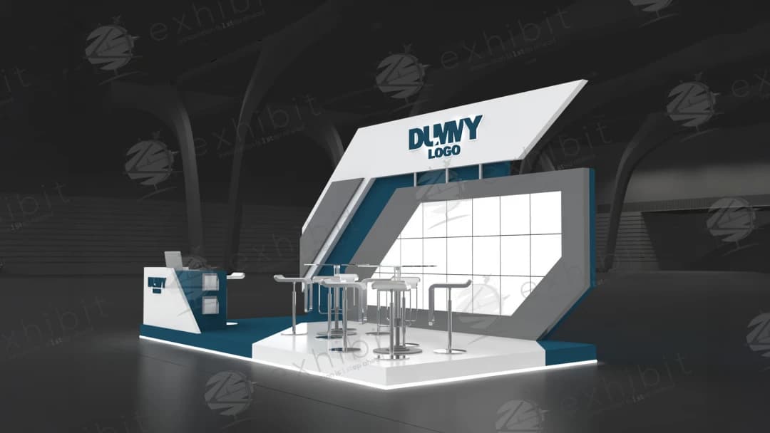 Layered Prism Straight Semi-Island 3x6 Booth