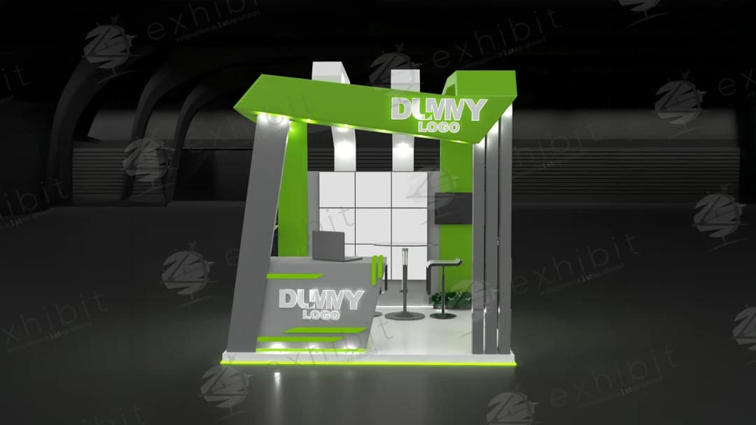 Architectural Straight Semi-Island 3x3 Booth