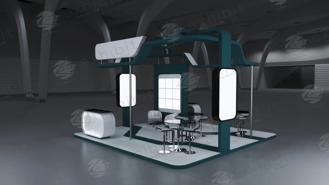 Cerulean Truss Curved Island 6x6 Booth