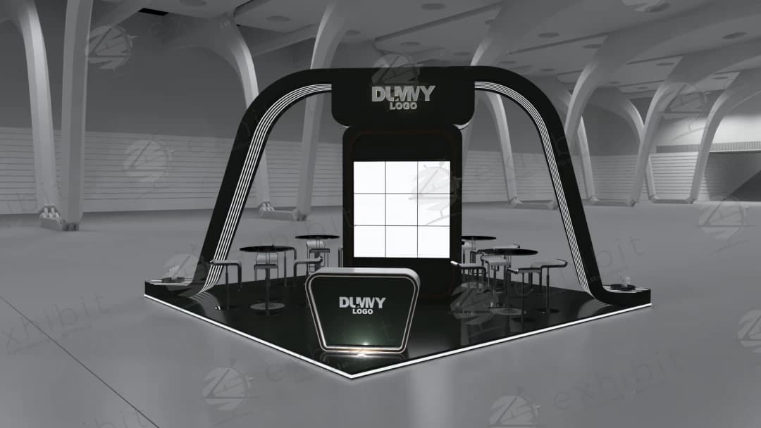 Obsidian Pulse Curved Island 6x6 Booth