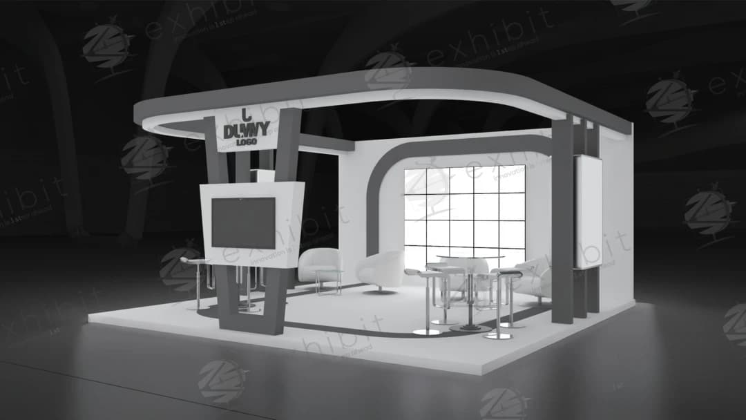 Axis Arch Straight Semi-Island 6x6 Booth