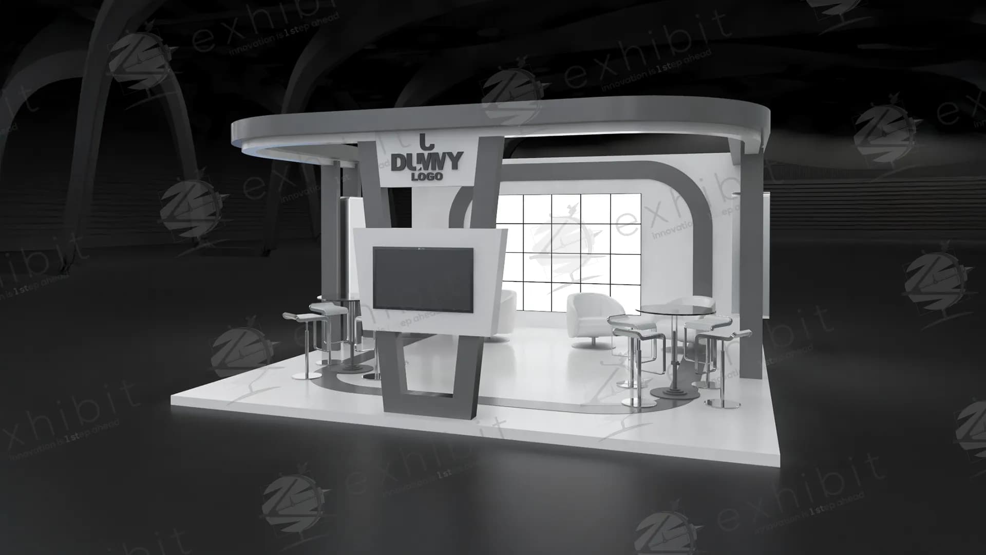 Axis Grey Straight Island 6x6 Booth