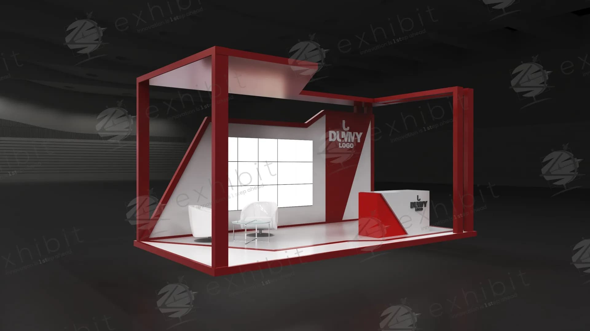 Vivid Lines Straight Semi-Island 3x6 Booth