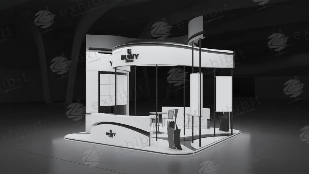 Aero Rotunda Curved Semi-Island 6x6 Booth