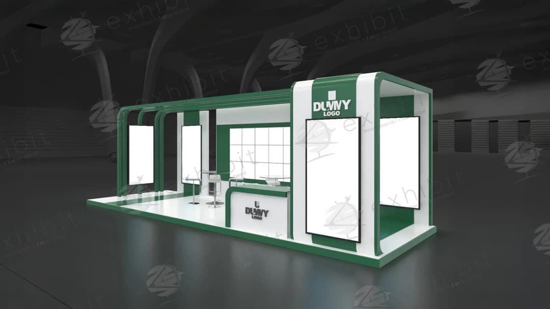 Jade Canopy Curved Semi-Island 3x9 Booth