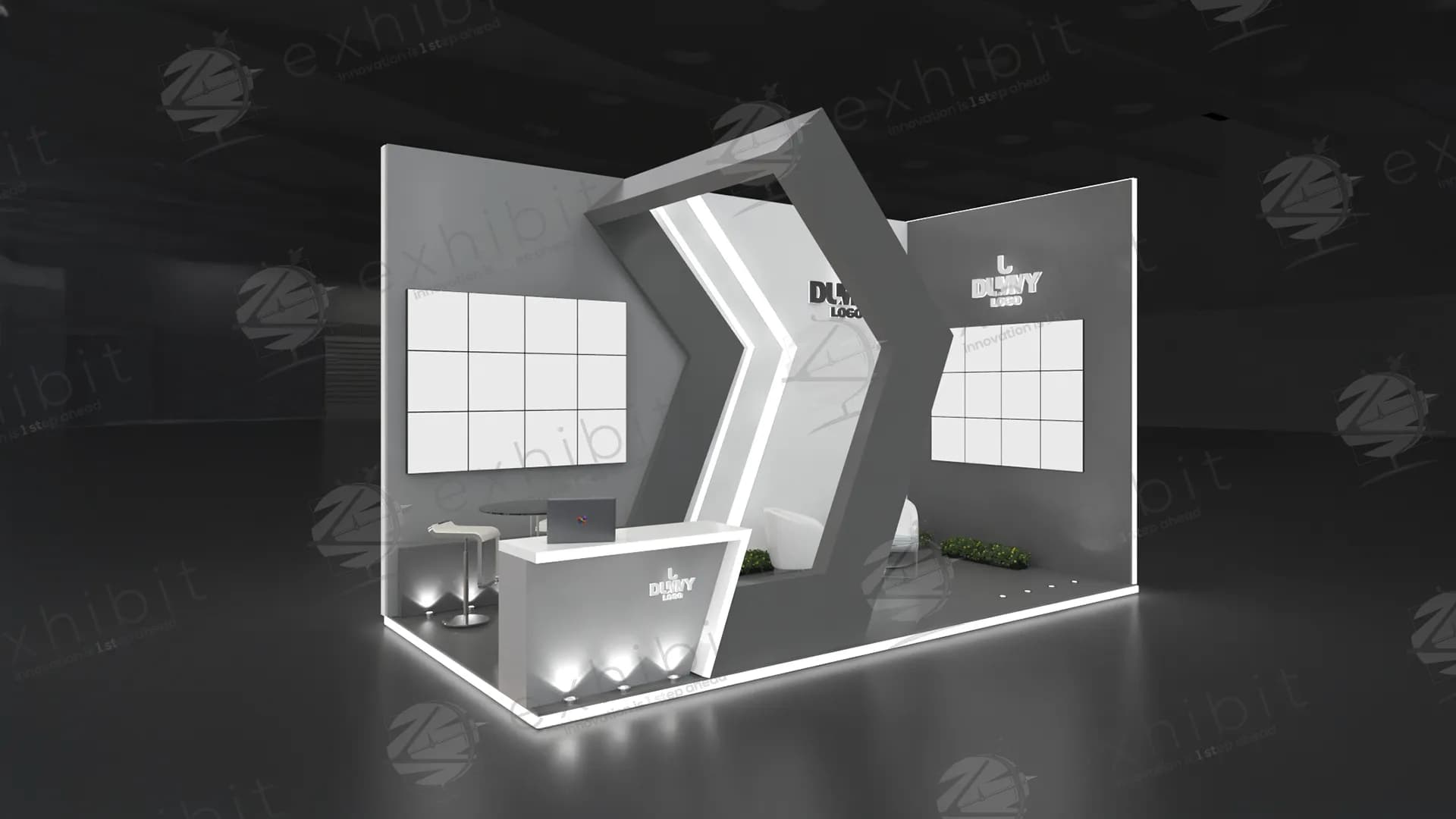 Chevron Ascent Straight Semi-Island 3X6 Booth