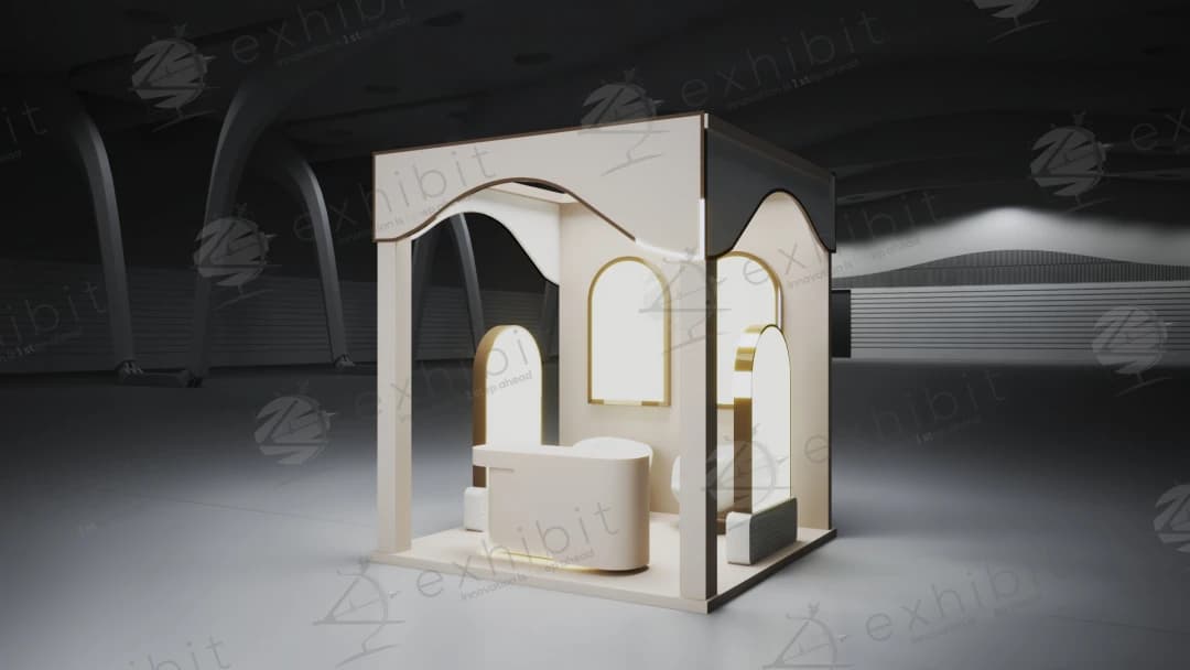 Gilded Alcove Straight Semi-Island 3x3 Booth