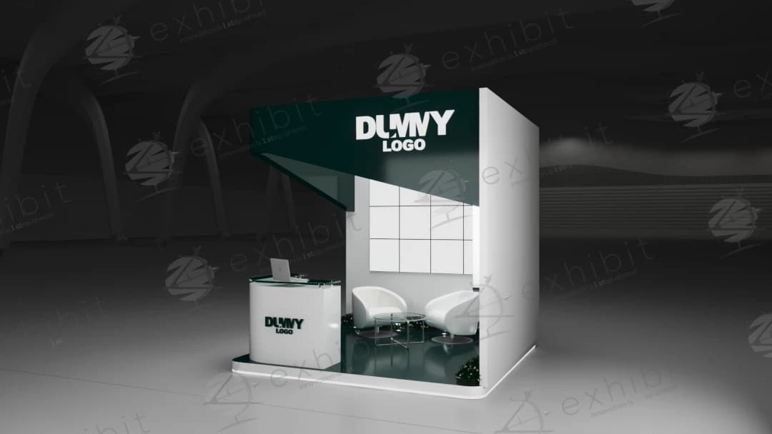 Veridian Bloom Curved Semi-Island 3x3 Booth