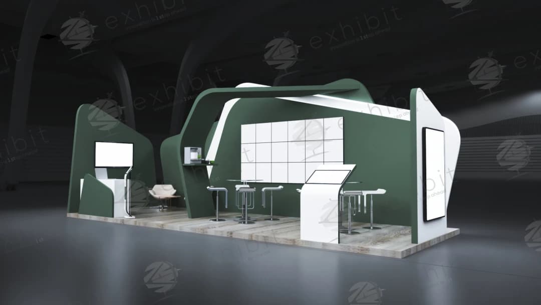 Emerald Crest Curved Semi-Island 3x9 Booth