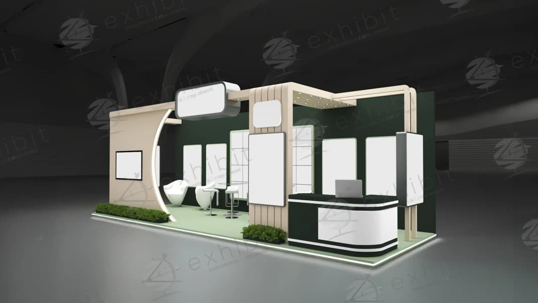 Forest Layout Curved Semi-Island 3x9 Booth