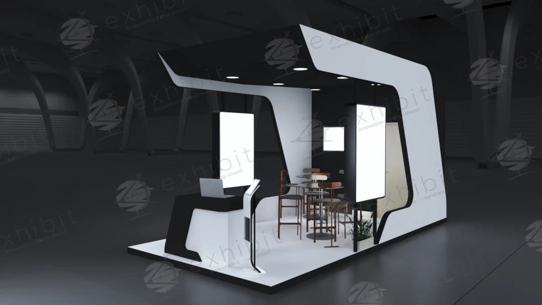 Monolith Shell Straight Semi-Island 3x6 Booth