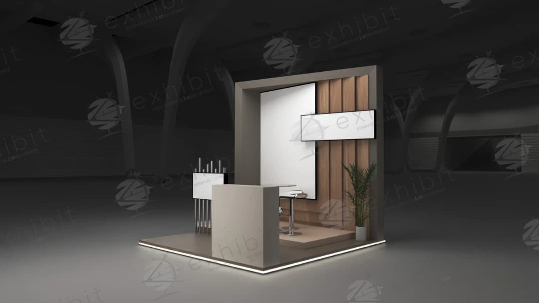 Fascia Arcade Straight Semi-Island 3x3 Booth
