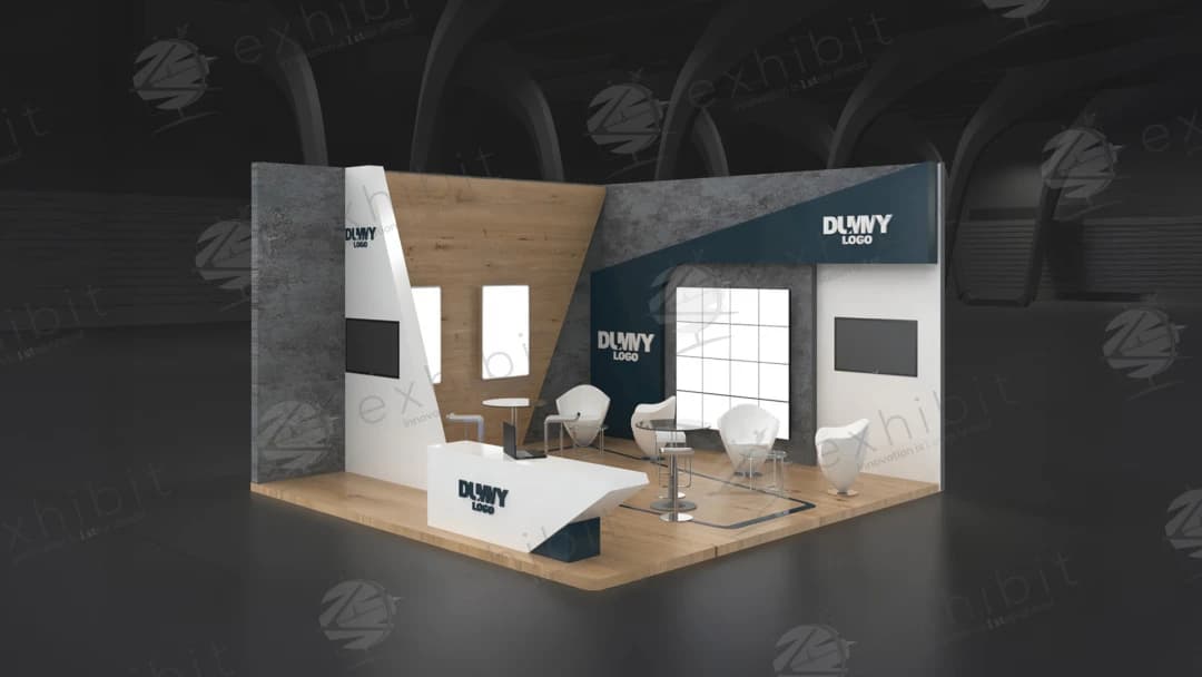 Geo Lounge Straight Semi-Island 6x6 Booth
