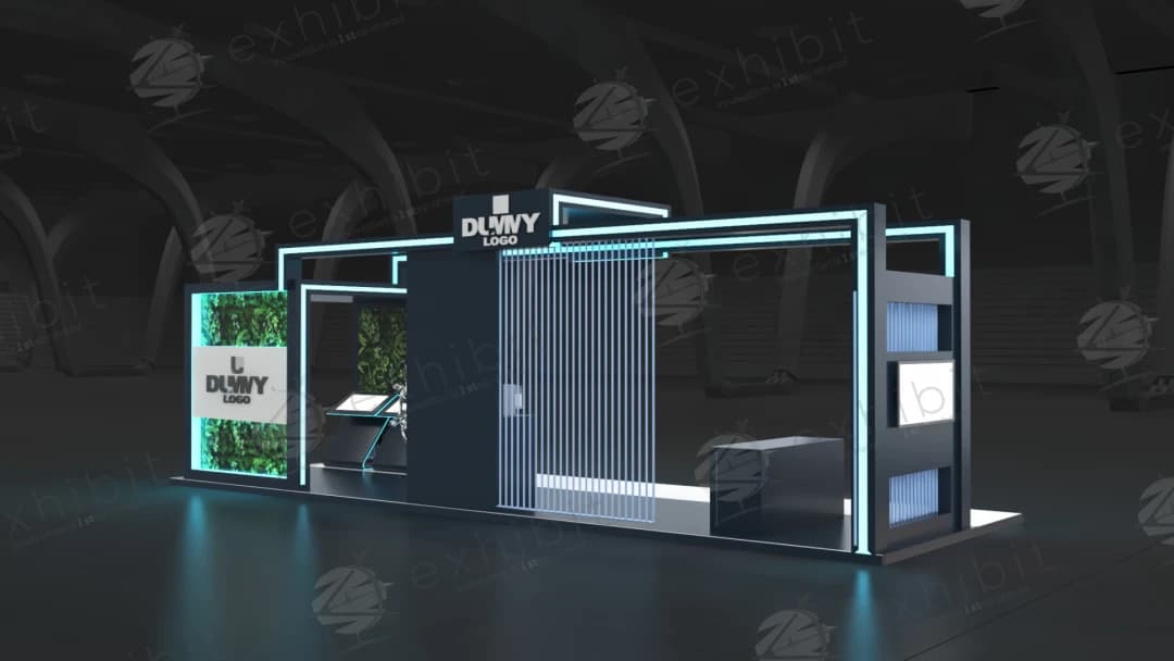 Sentinel Grid Straight Semi-Island 3x9 Booth