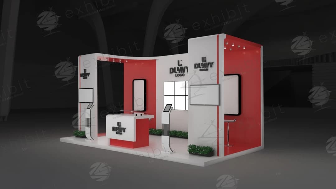 Igniting Walls Straight Semi-Island 3x6 Booth