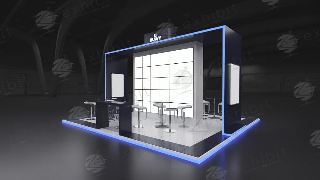 Kiosk Stream Straight Semi-Island 6x6 Booth
