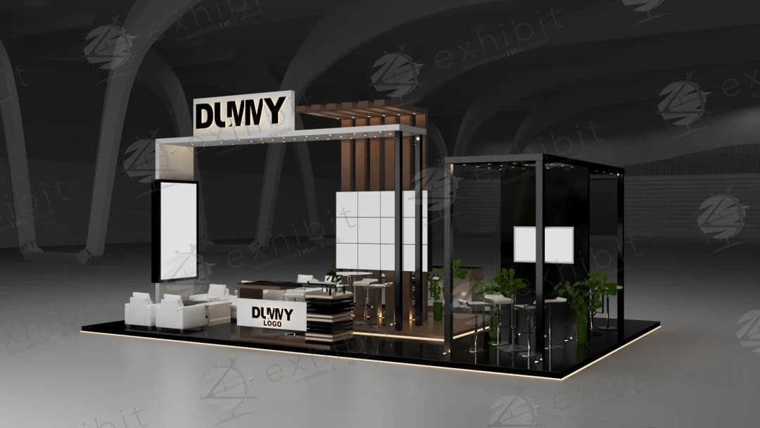 Natural Frame Straight Island 6x9 Booth