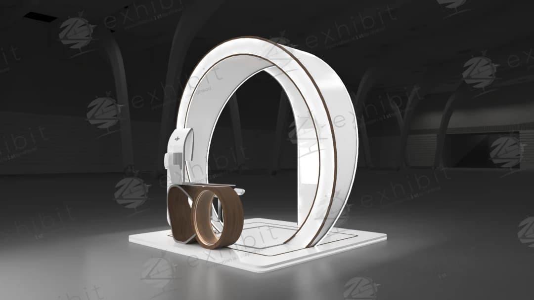 Crescent Arch Curved Island 3x3 Booth