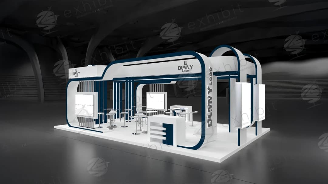 Sculptural Curved Island 6x9 Booth