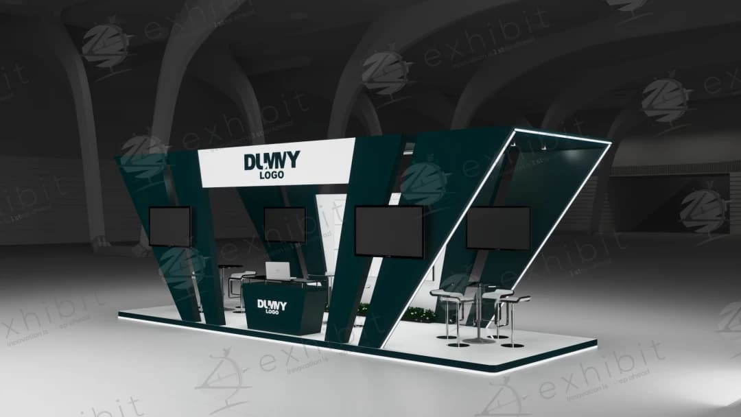 Teal Velocity Straight Island 3x9 Booth