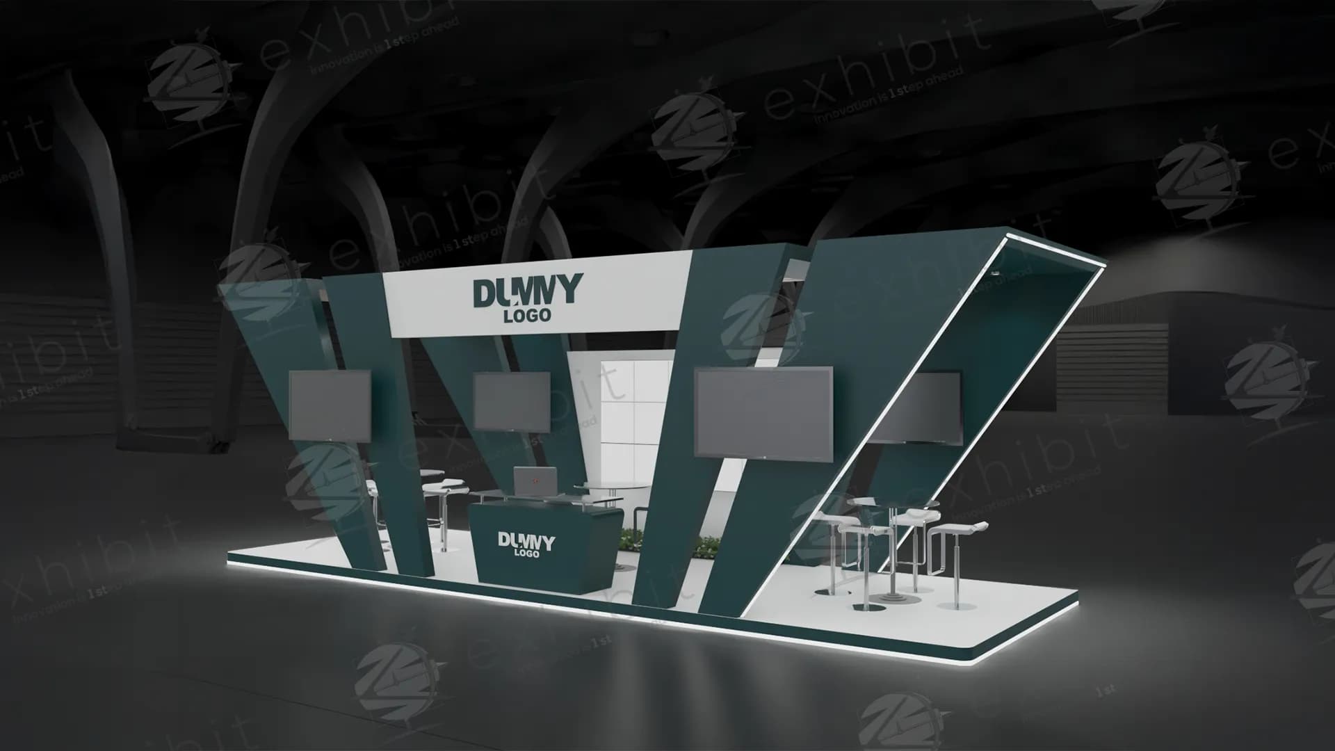Teal Velocity Straight Semi-Island 3x9 Booth