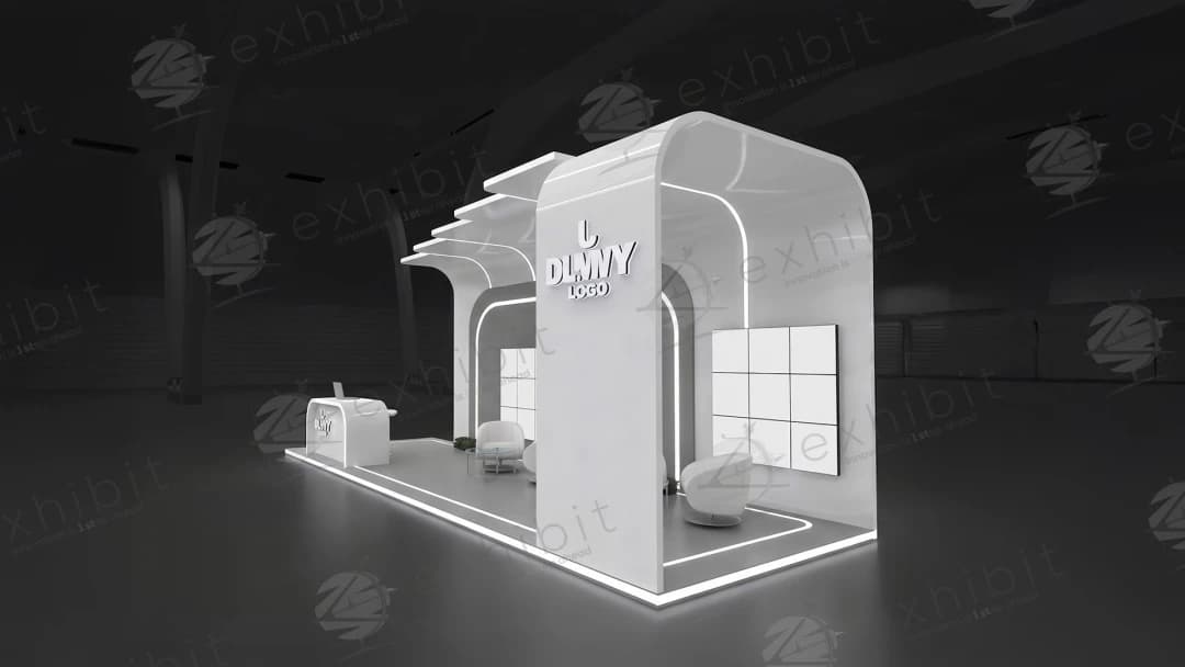 Cyber Lume Straight Semi-Island 3x9 Booth