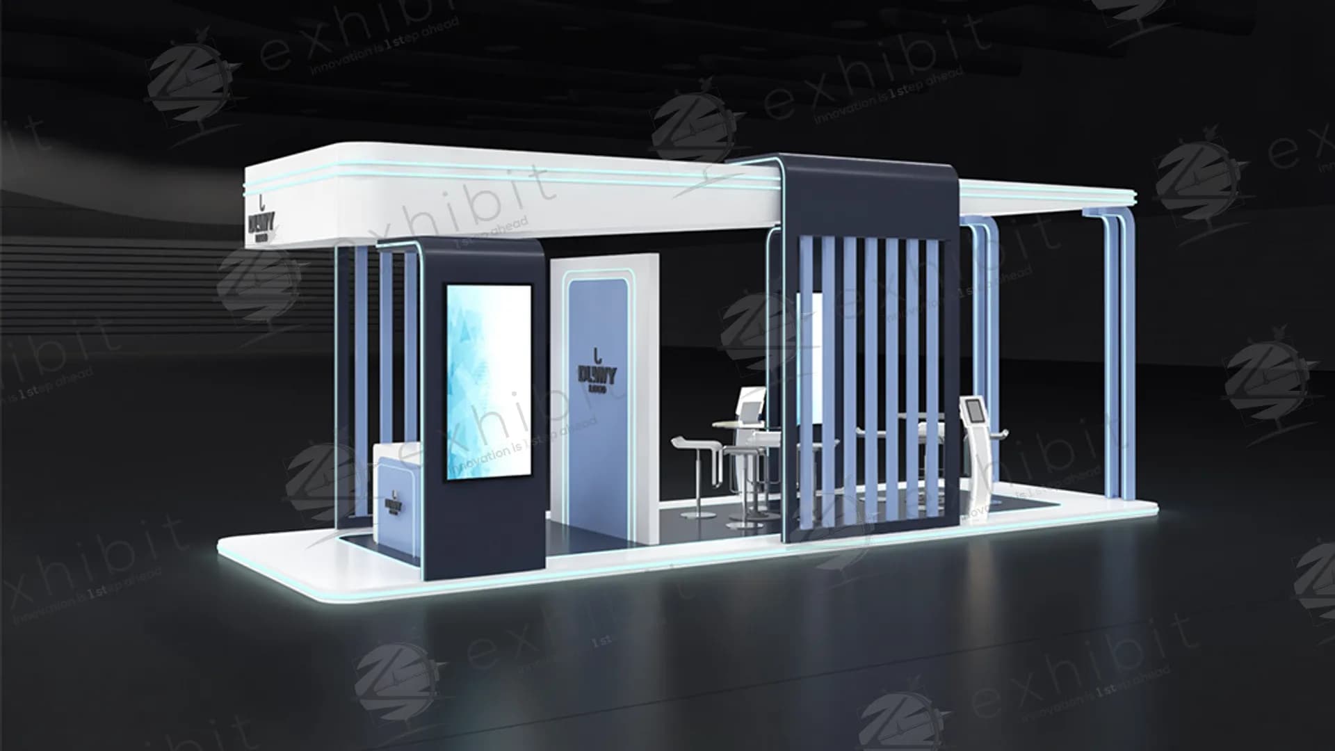 Illuminated Straight Island 3x9 Booth