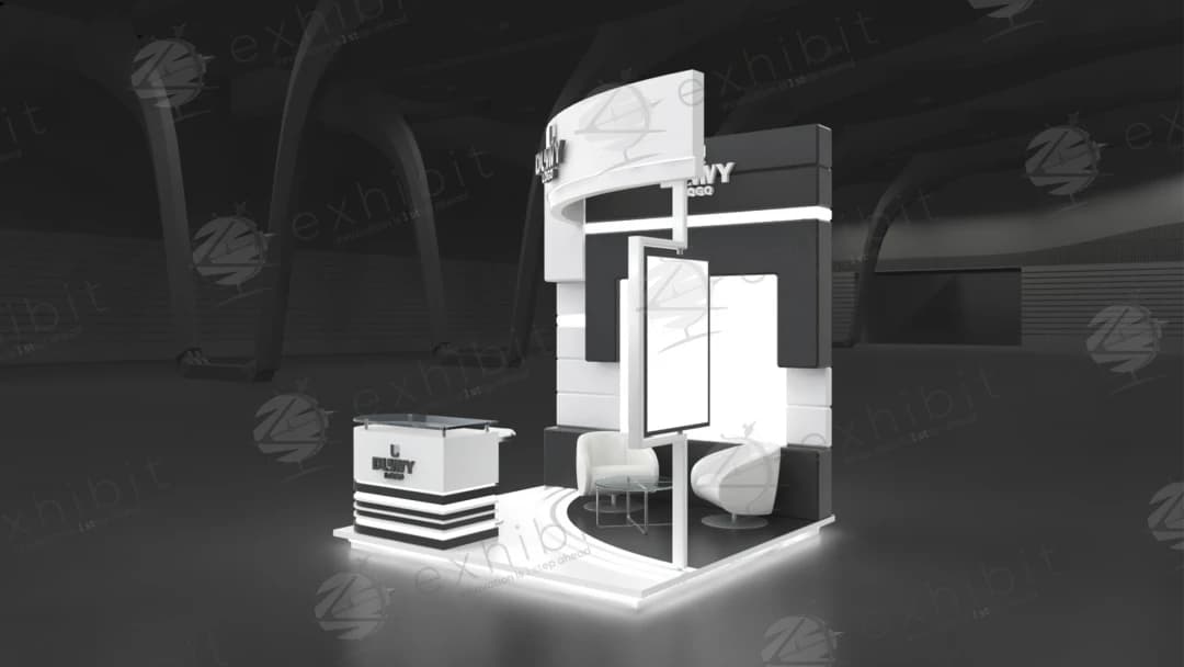 Onyx Orbit Curved Semi-Island 3x3 Booth