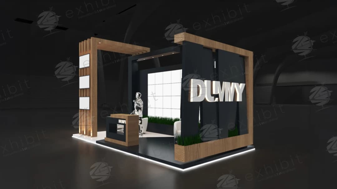 Timber Media Straight Semi-Island 3x6 Booth
