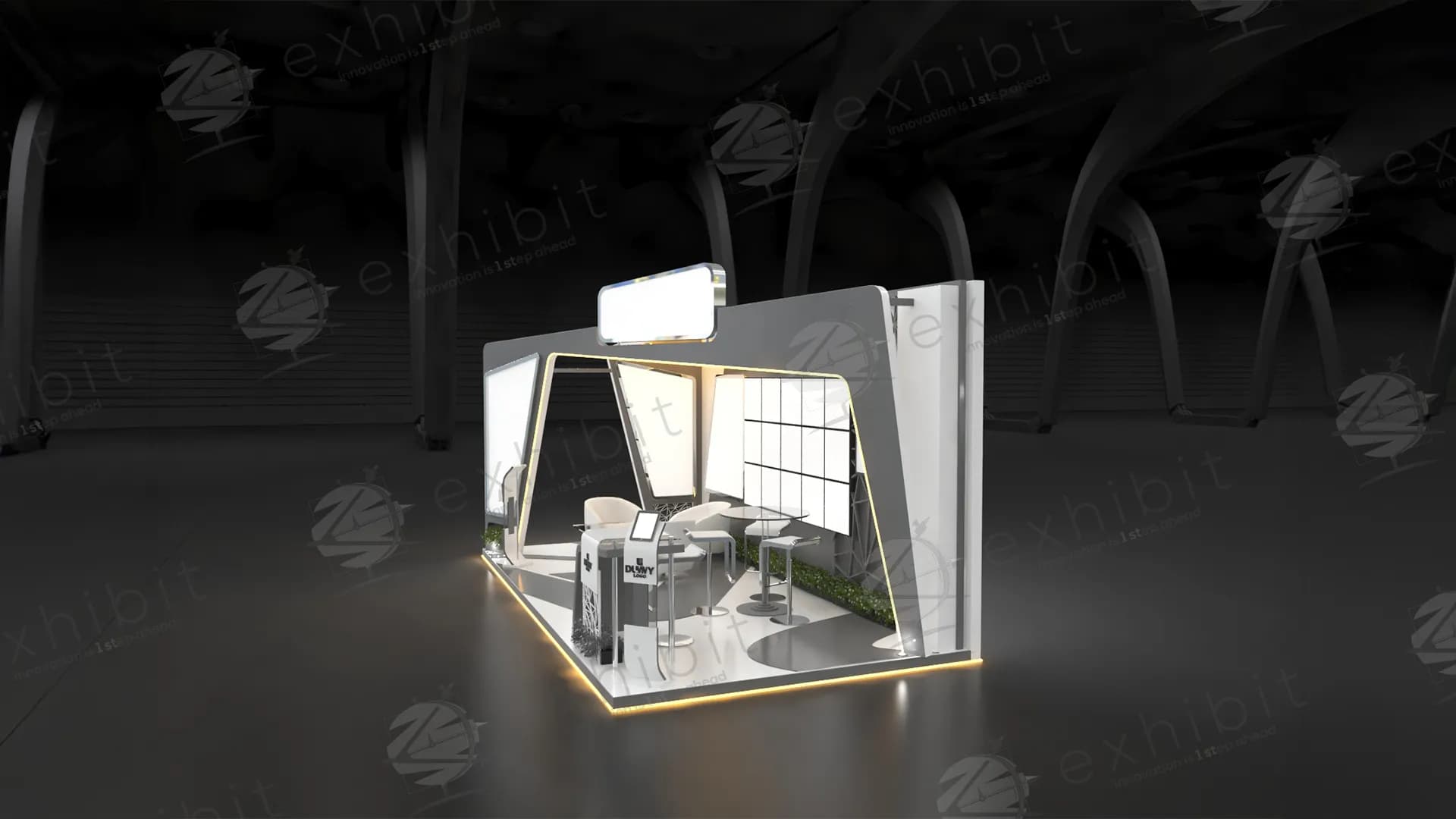 Facet Glow Straight Semi-Island 3X6 Booth