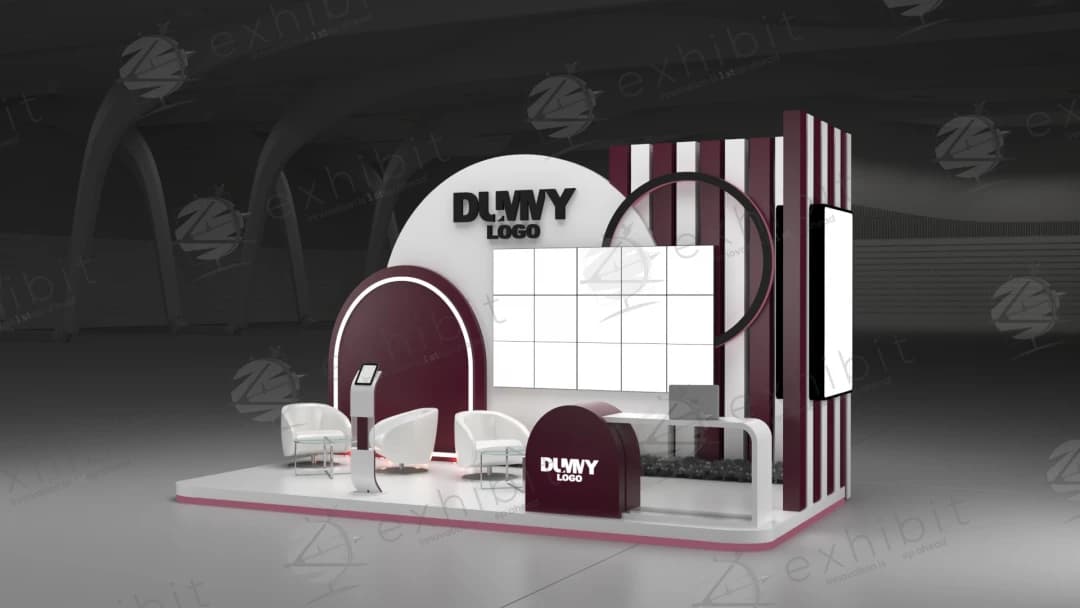 Ember Flux Curved Semi-Island 3x6 Booth
